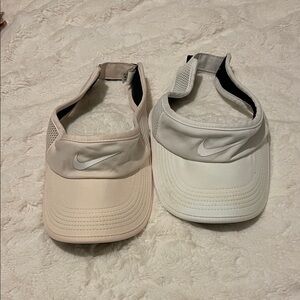 Nike Cream and White Sports Visors